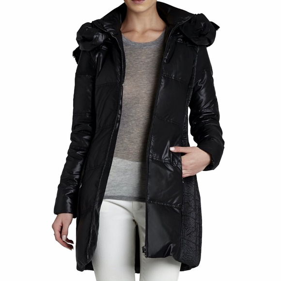BCBGMAXAZRIA Black Parka Coat Jacket Puffer